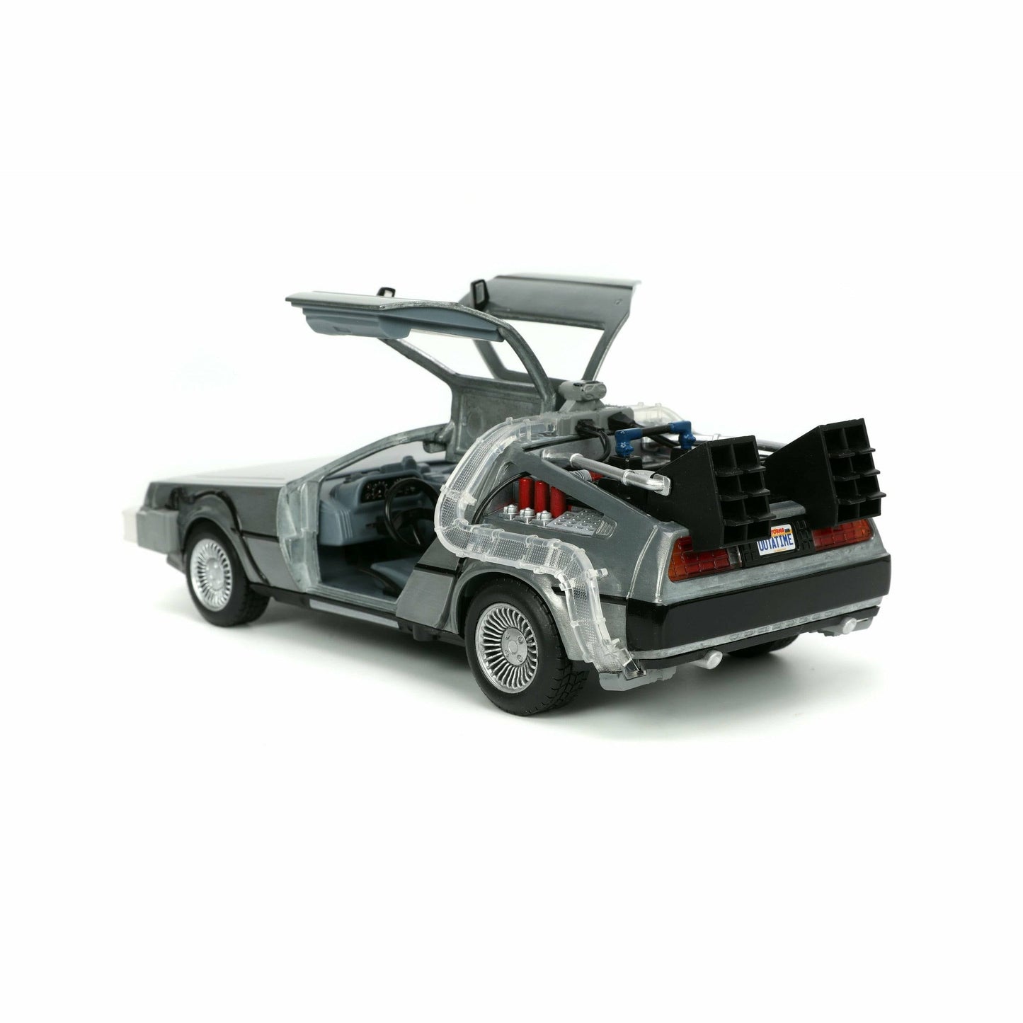 Back to the Future die-cast 1:24 scale "Hollywood Rides" light-up DeLorean Time Machine