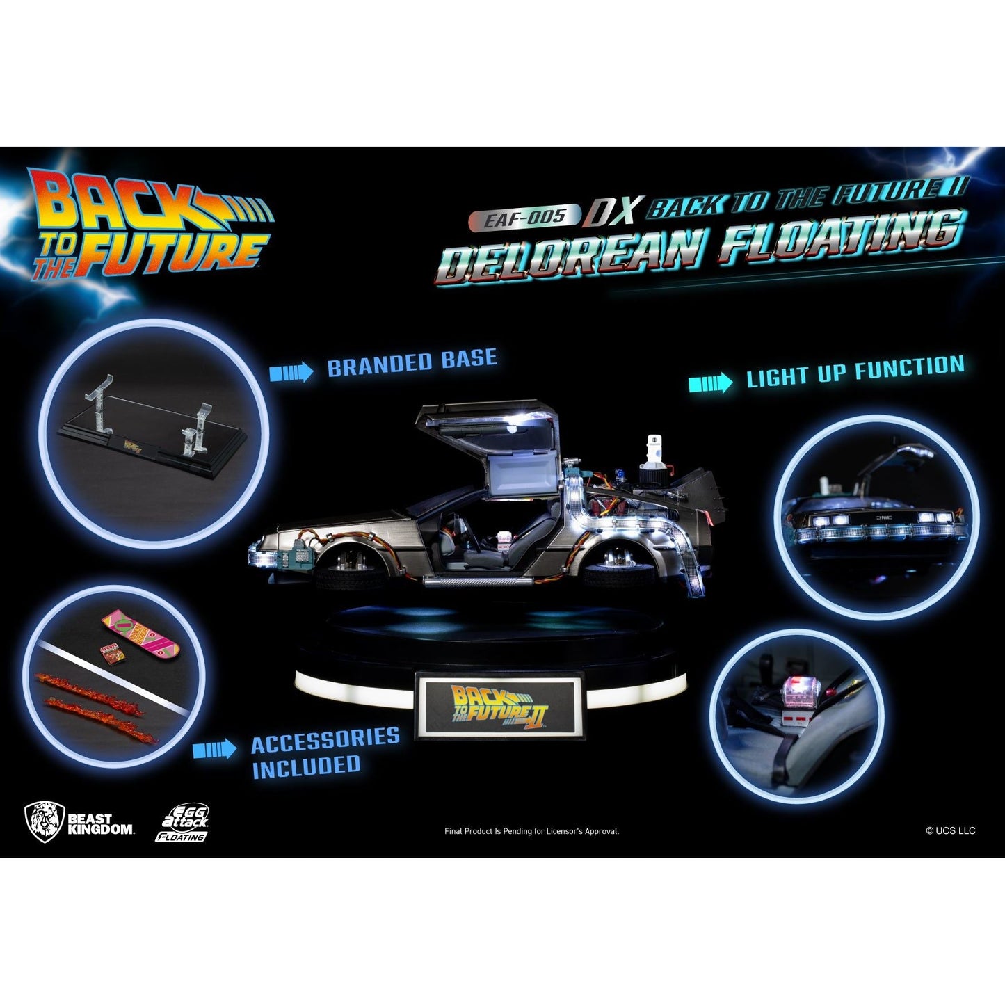 Back to the Future Part II Floating DeLorean Time Machine - Deluxe Edition  [PRE-ORDER: Expected availability February 2025!]