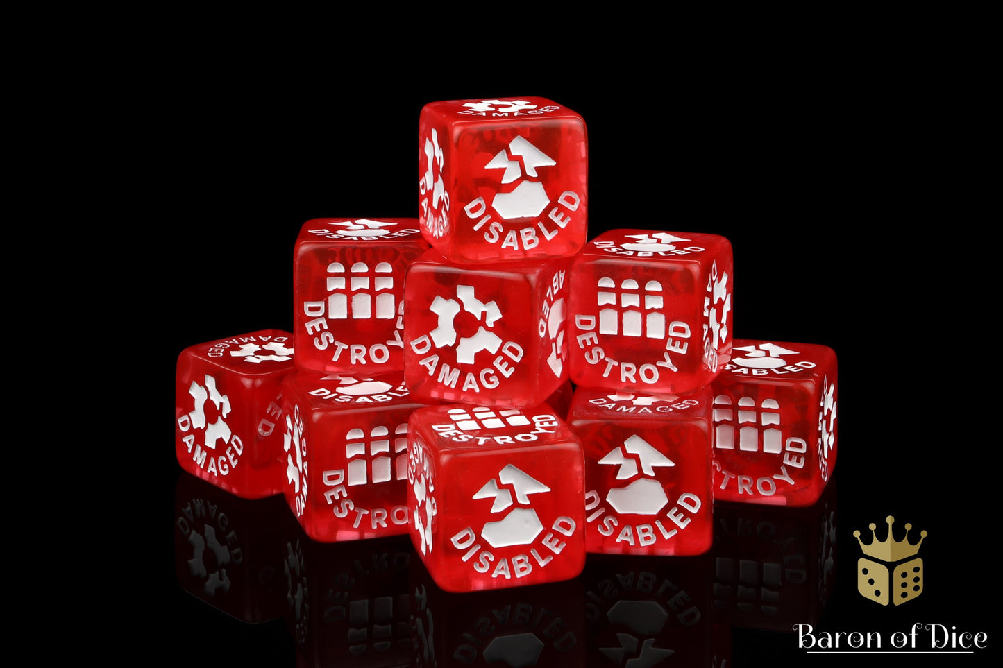 Red Vehicle Damage Dice - Legion Compatible