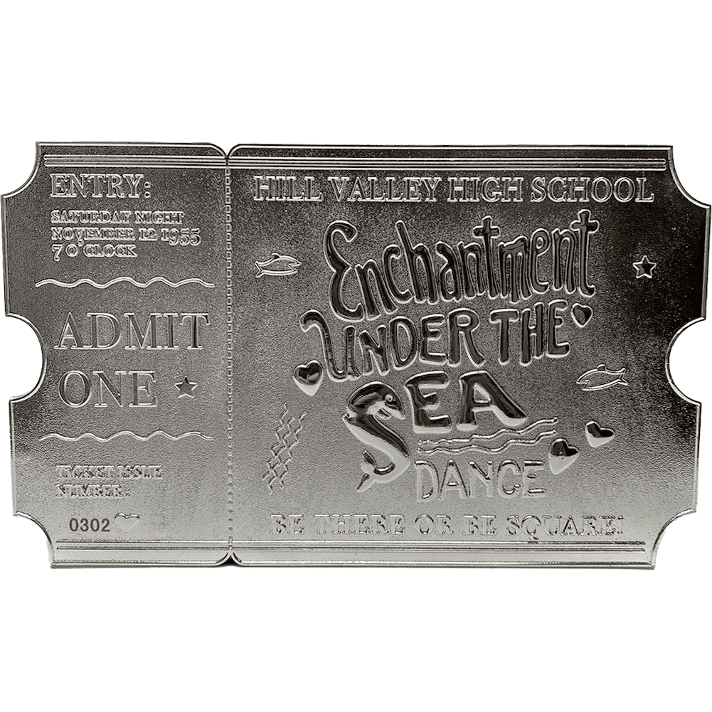 Back to the Future silver plated Enchantment Under the Sea dance ticket replica