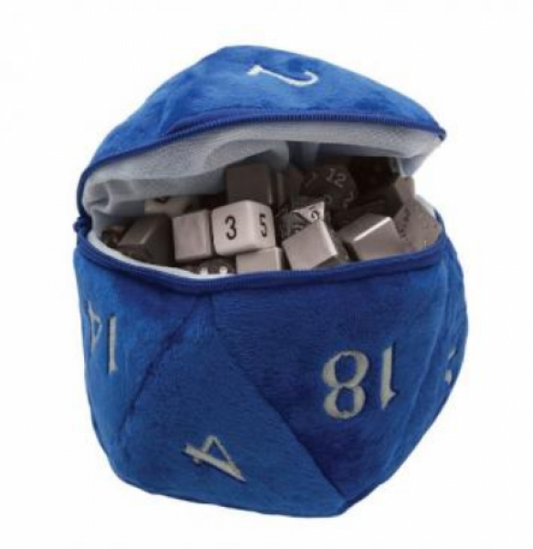 D20 Plush Dice Bag - Blue