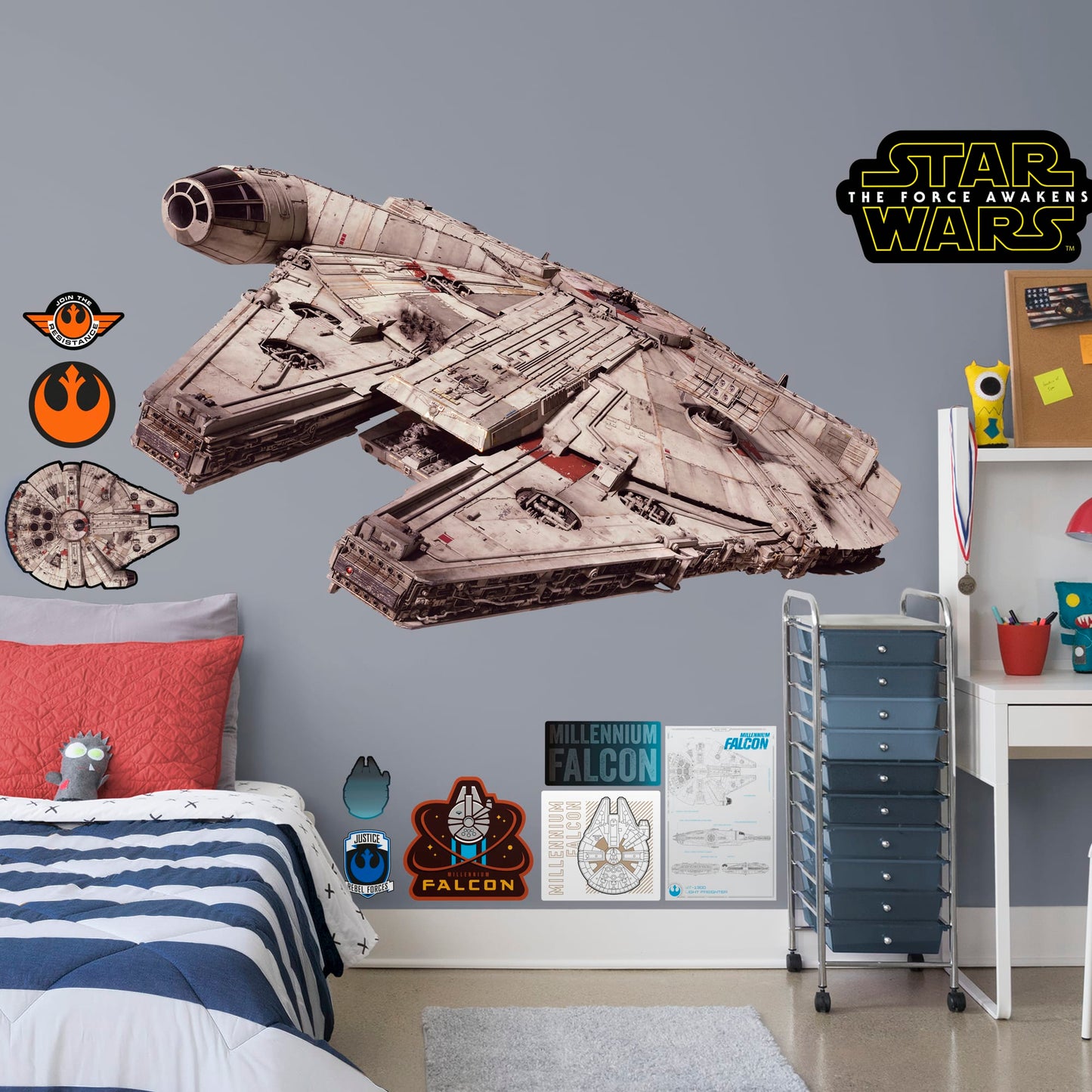 Millennium Falcon - Star Wars: The Force Awakens - Officially Licensed Removable Wall Decal