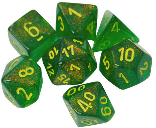 Borealis Polyhedral Maple Green/Yellow 7-Die Set