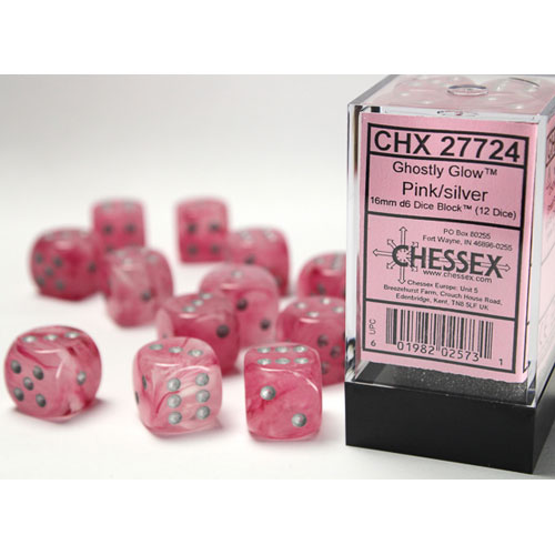 Chessex: D6 Ghostly Glow DICE SET - 16MM