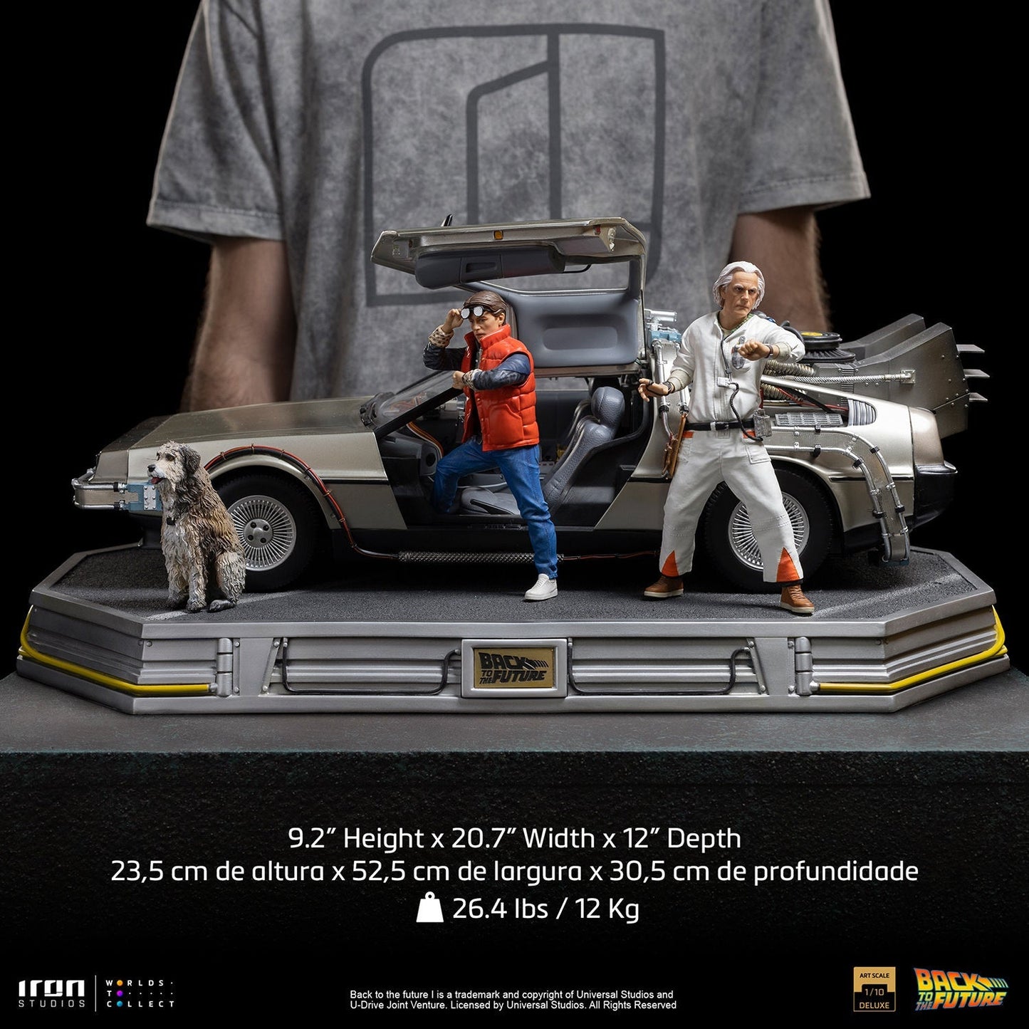 Iron Studios Back to the Future DeLorean (Full Deluxe Version including Marty McFly and Doc Brown) 1:10 Scale Statues