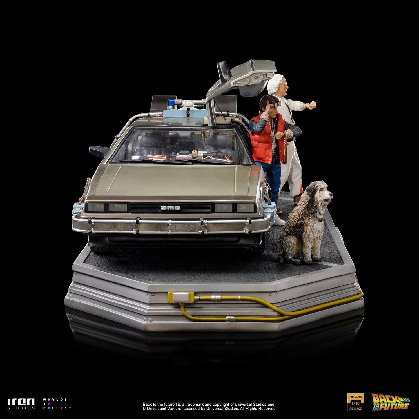 Iron Studios Back to the Future DeLorean (Full Deluxe Version including Marty McFly and Doc Brown) 1:10 Scale Statues