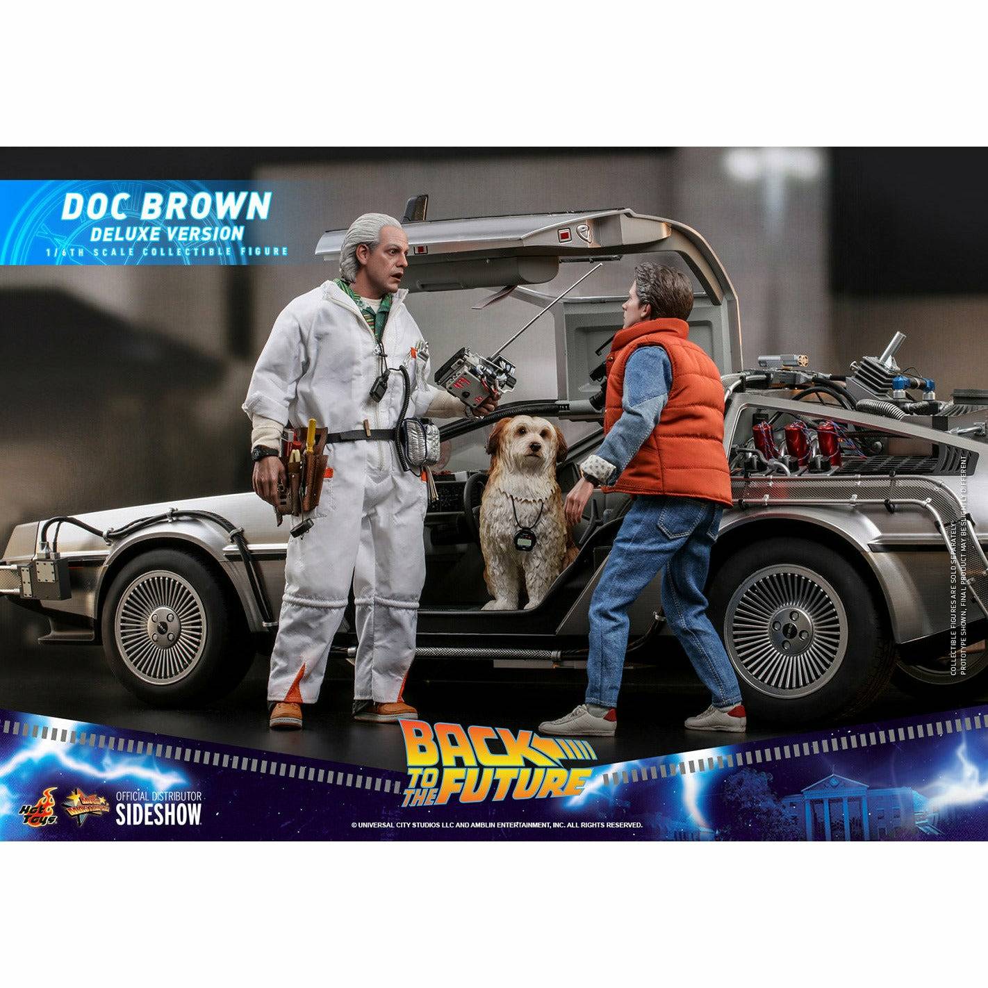 Hot Toys Back to the Future Doc Brown (Deluxe Version) 1:6 Scale Collectible Figure with bonus Plutonium case