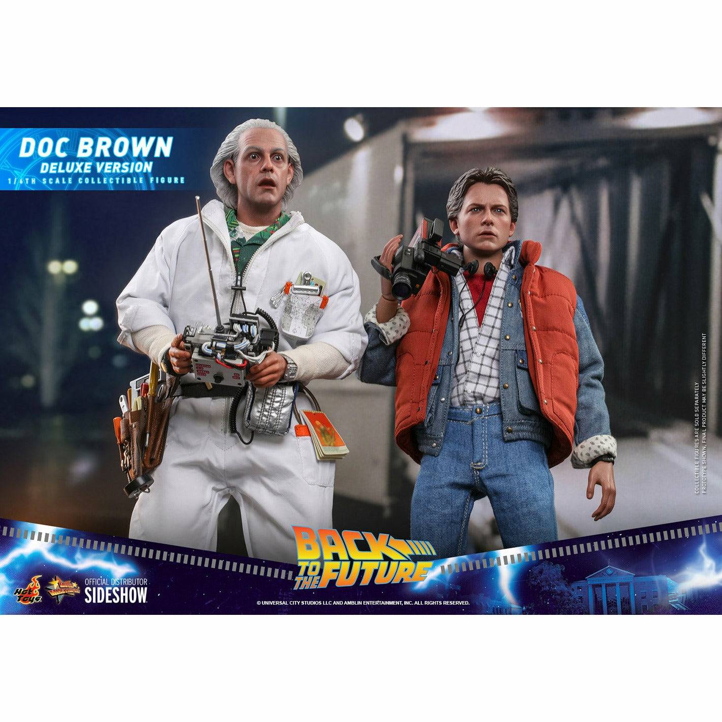 Hot Toys Back to the Future Doc Brown (Deluxe Version) 1:6 Scale Collectible Figure with bonus Plutonium case