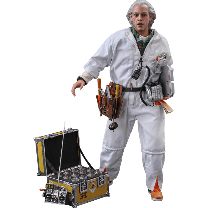 Hot Toys Back to the Future Doc Brown (Deluxe Version) 1:6 Scale Collectible Figure with bonus Plutonium case