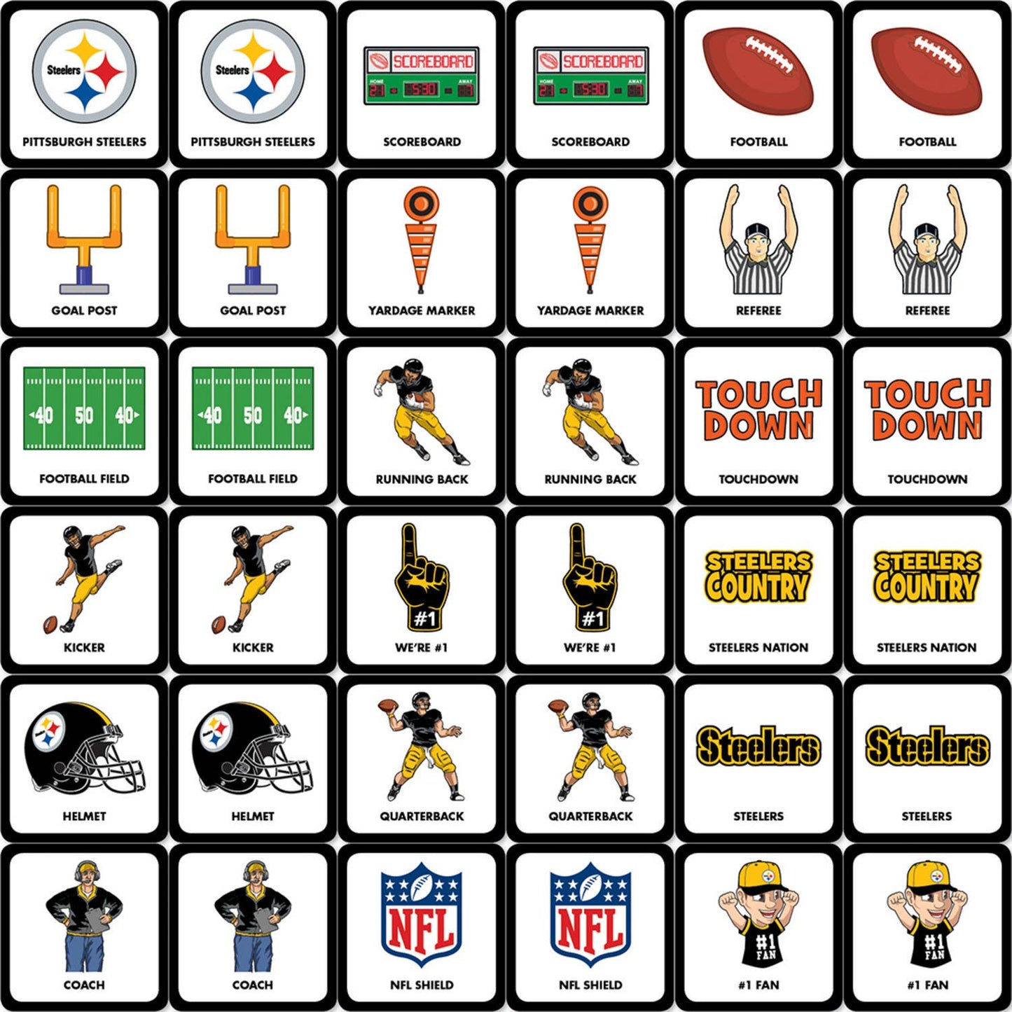 Pittsburgh Steelers NFL Matching Game