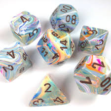 Festive Polyhedral Vibrant/Brown 7-Die Set