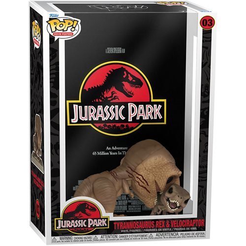 Funko Pop! Jurassic Park Tyrannosaurus Rex Velociraptor Movie Poster with Case