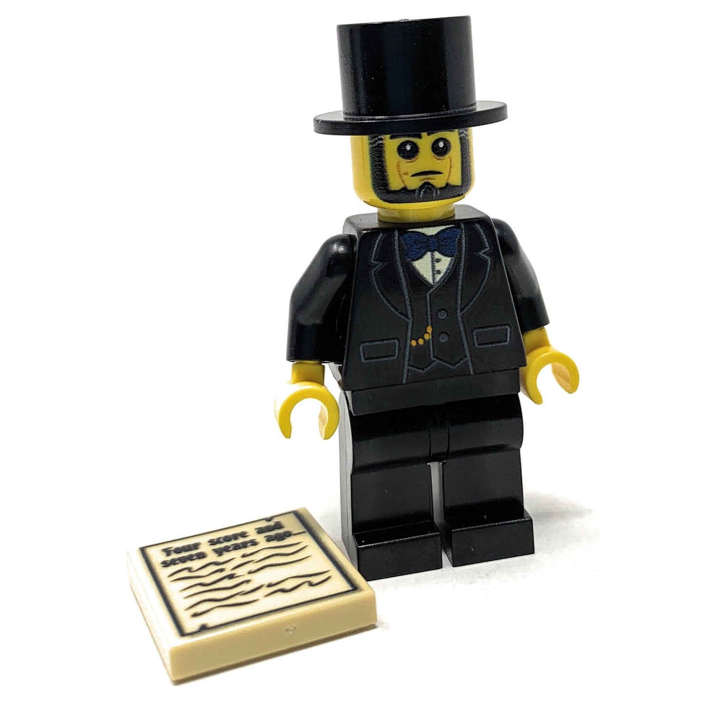 Abraham Lincoln US President Minifig made using LEGO parts - B3 Customs