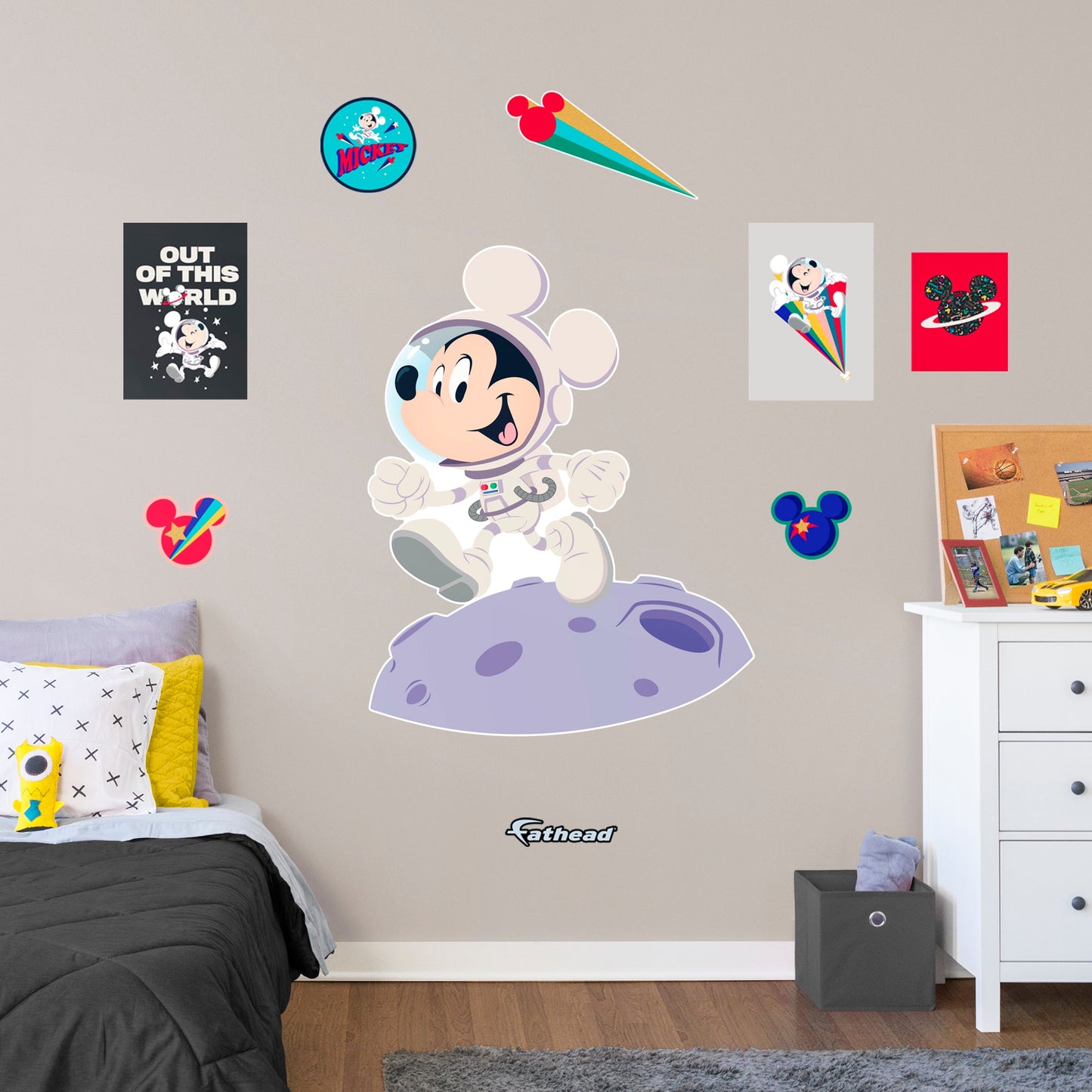 Mickey Mouse on the Moon  - Officially Licensed Disney Removable Wall Decal