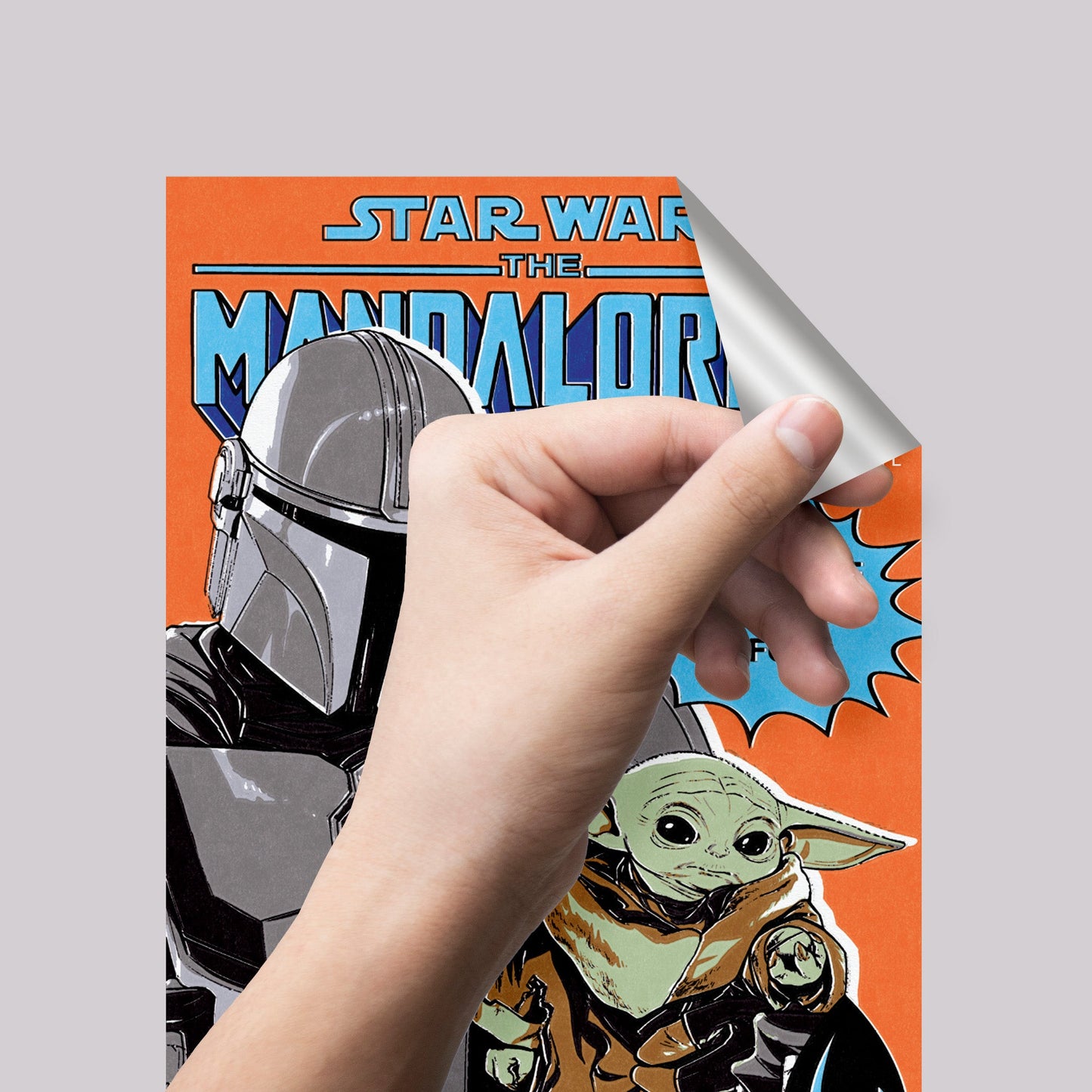 The Mandalorian: The Mandalorian & The Child Face to Face RealBig - Officially Licensed Star Wars Removable Adhesive Decal