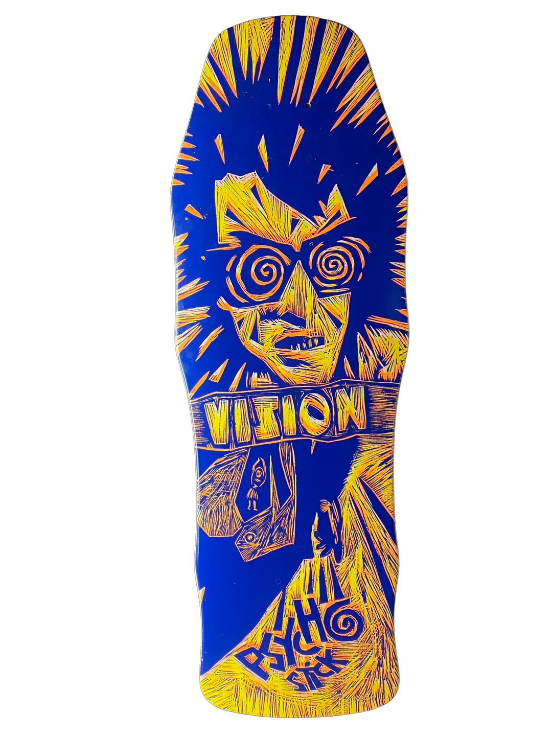 Vision Original Psycho Stick Woodcut Art 10" Skateboard Deck