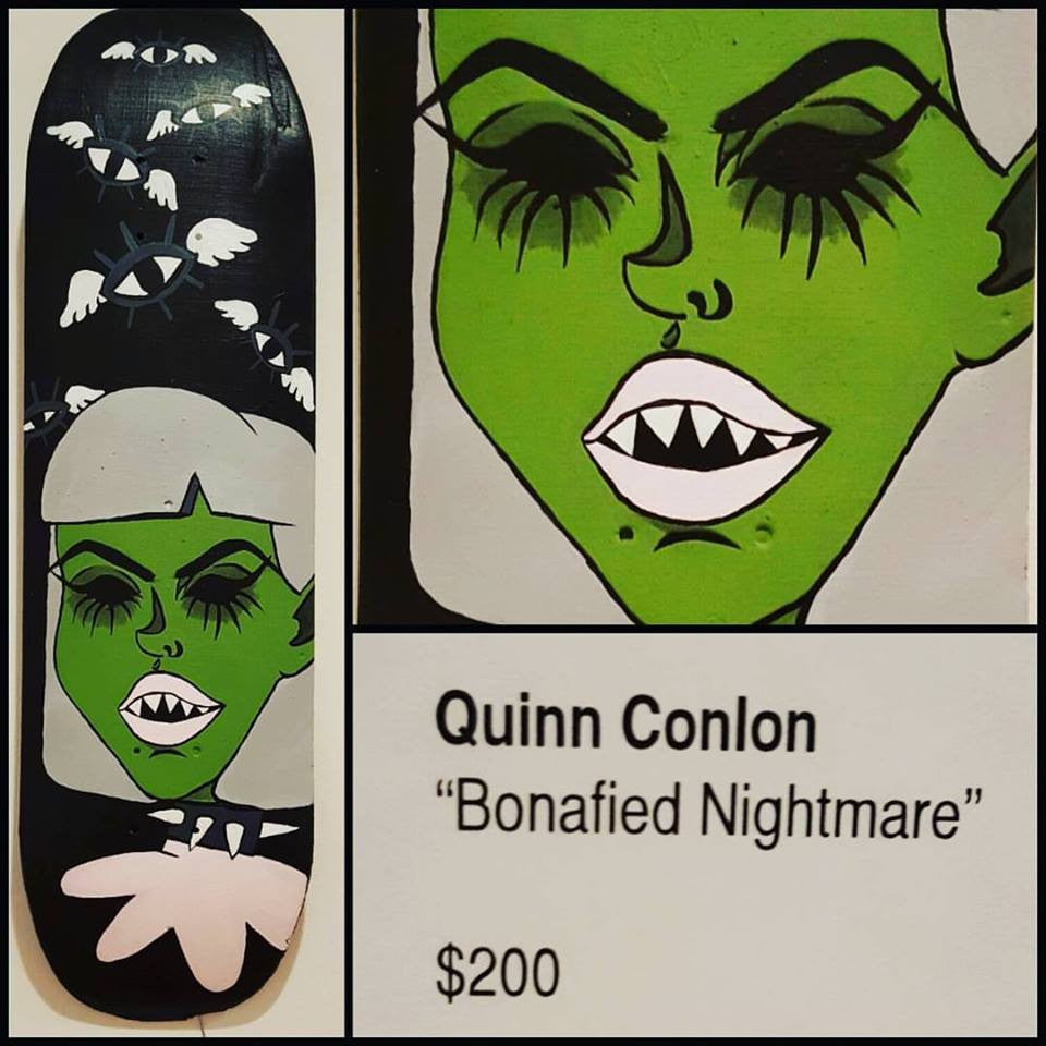 Quinn Conlon "Bonafied Nightmare" original art skateboard deck