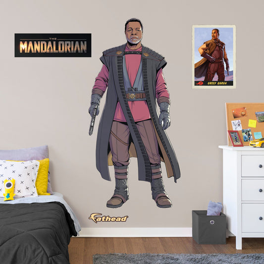 The Mandalorian Greef Karga RealBig        - Officially Licensed Star Wars Removable Wall   Adhesive Decal