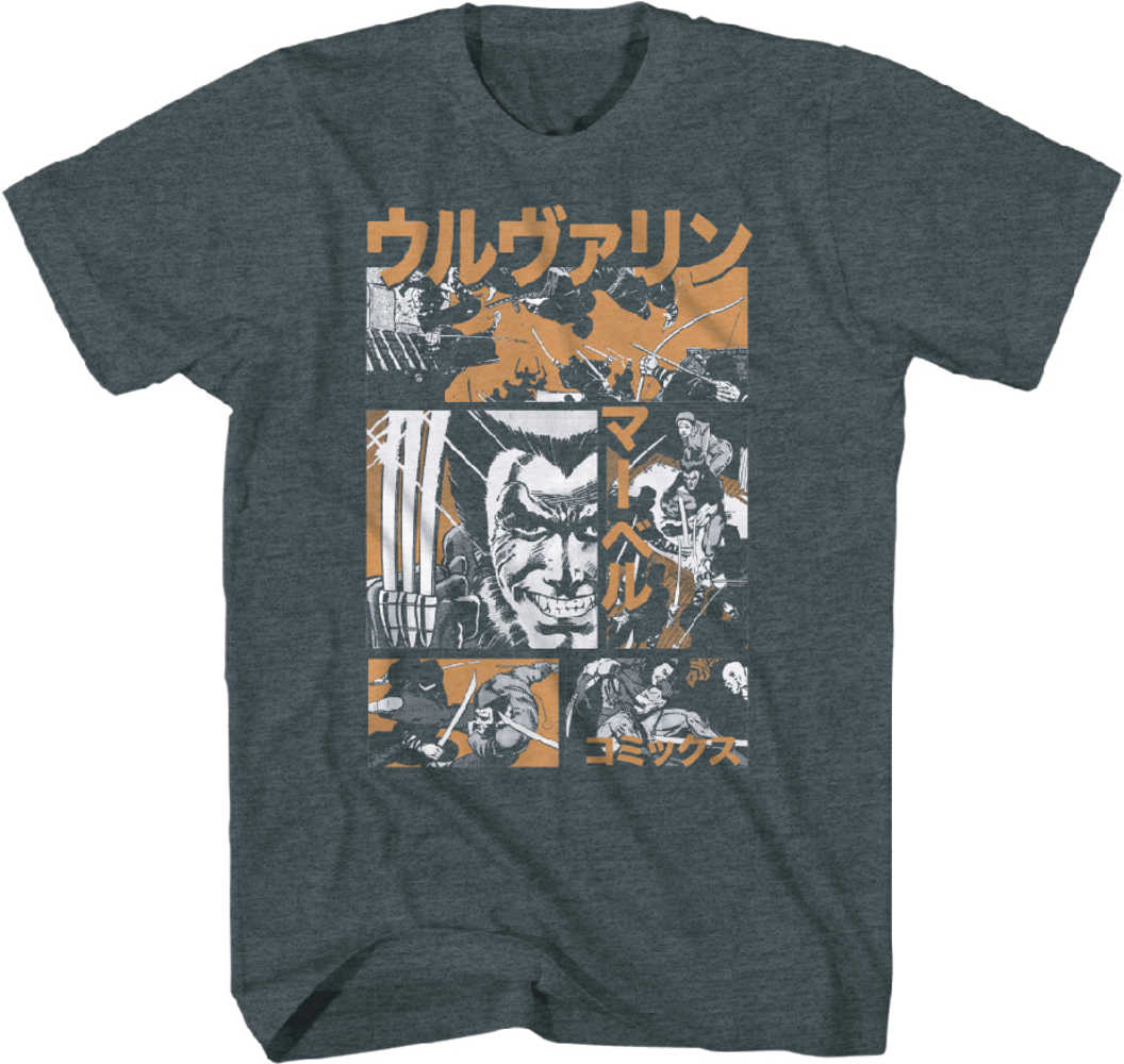 Marvel Tokyo Wolverine Charcoal T-Shirt XXL