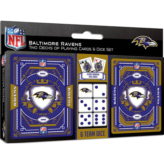 Baltimore Ravens NFL 2-pack Playing Cards & Dice Set