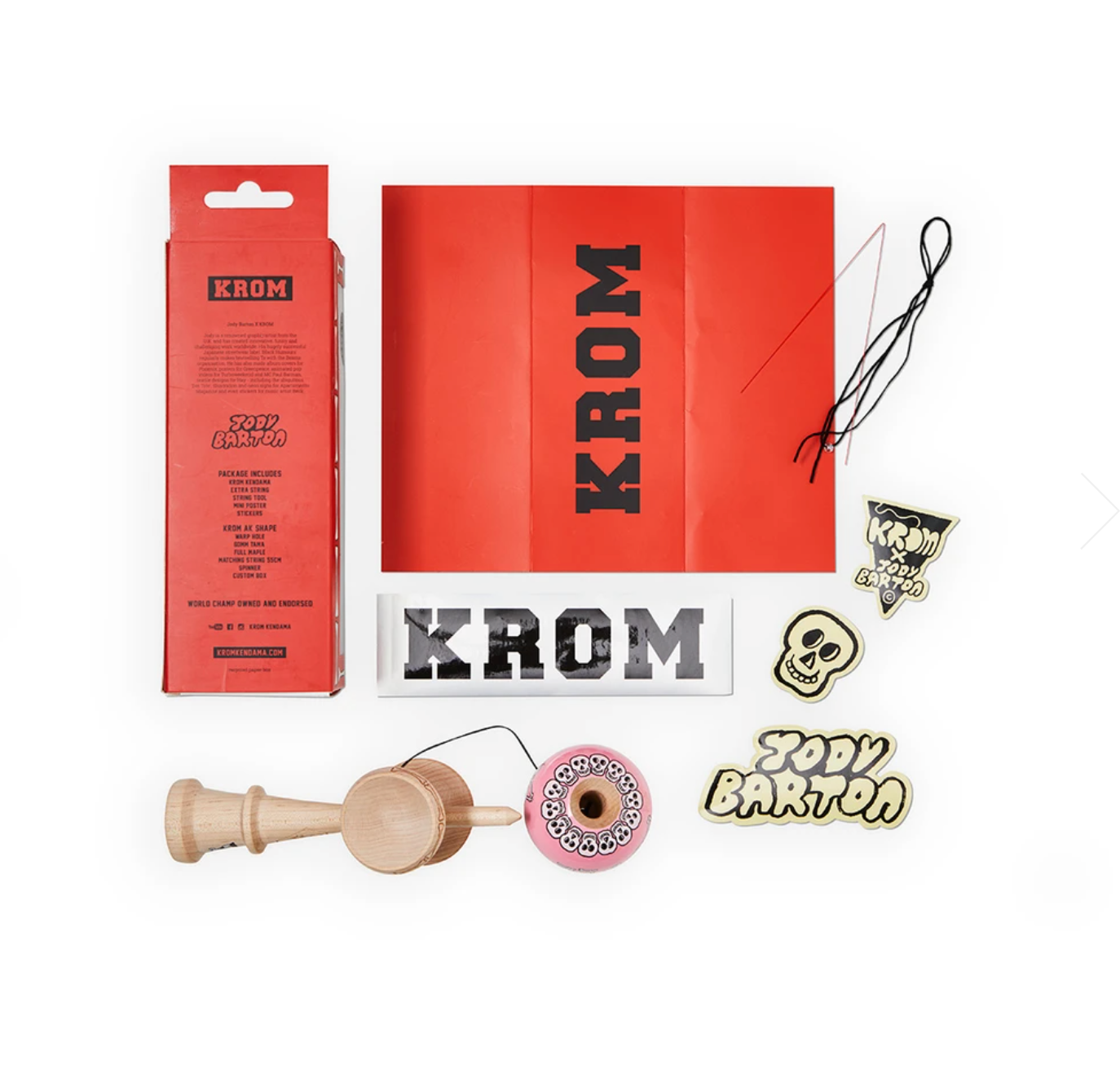 KROM JODY BARTON - SKELETONS Kendama - Pink