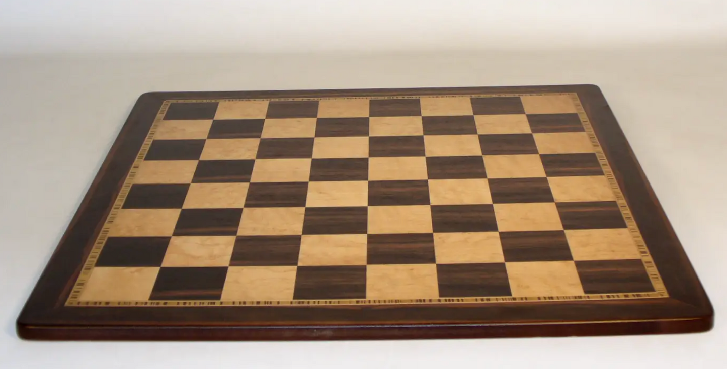 Chess Board - 21" Ebony & Birdseye Maple