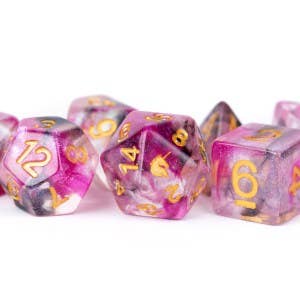 Unicorn Resin Polyhedral Dice Set Blushing Steel